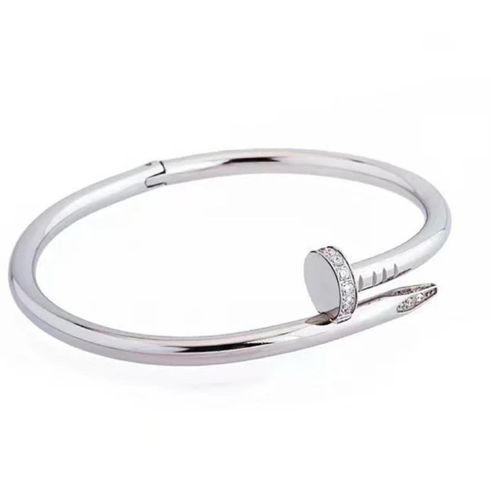 Nail Bangle Cuff Bracelet | New! Unique Gift | OS | Silver or Gold